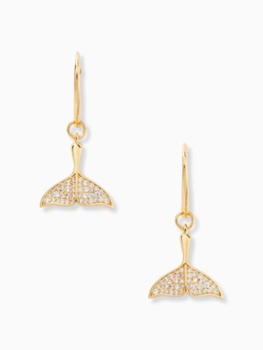 Kate Spade Whale Tails Pave Drop Earrings